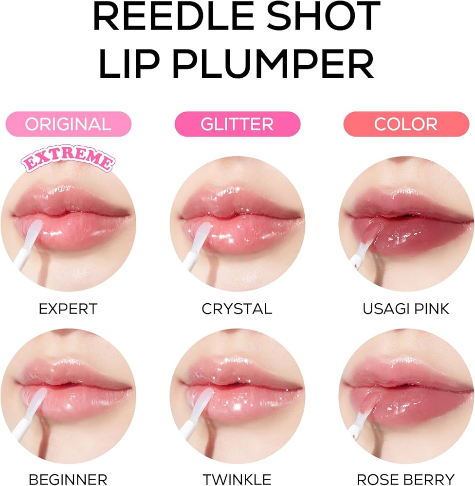VT Reedle Shot Lip Plumper in Rose Berry. Hydrating Plumping Lip Gloss, High Shine Finish, Infused with Jojoba Oil