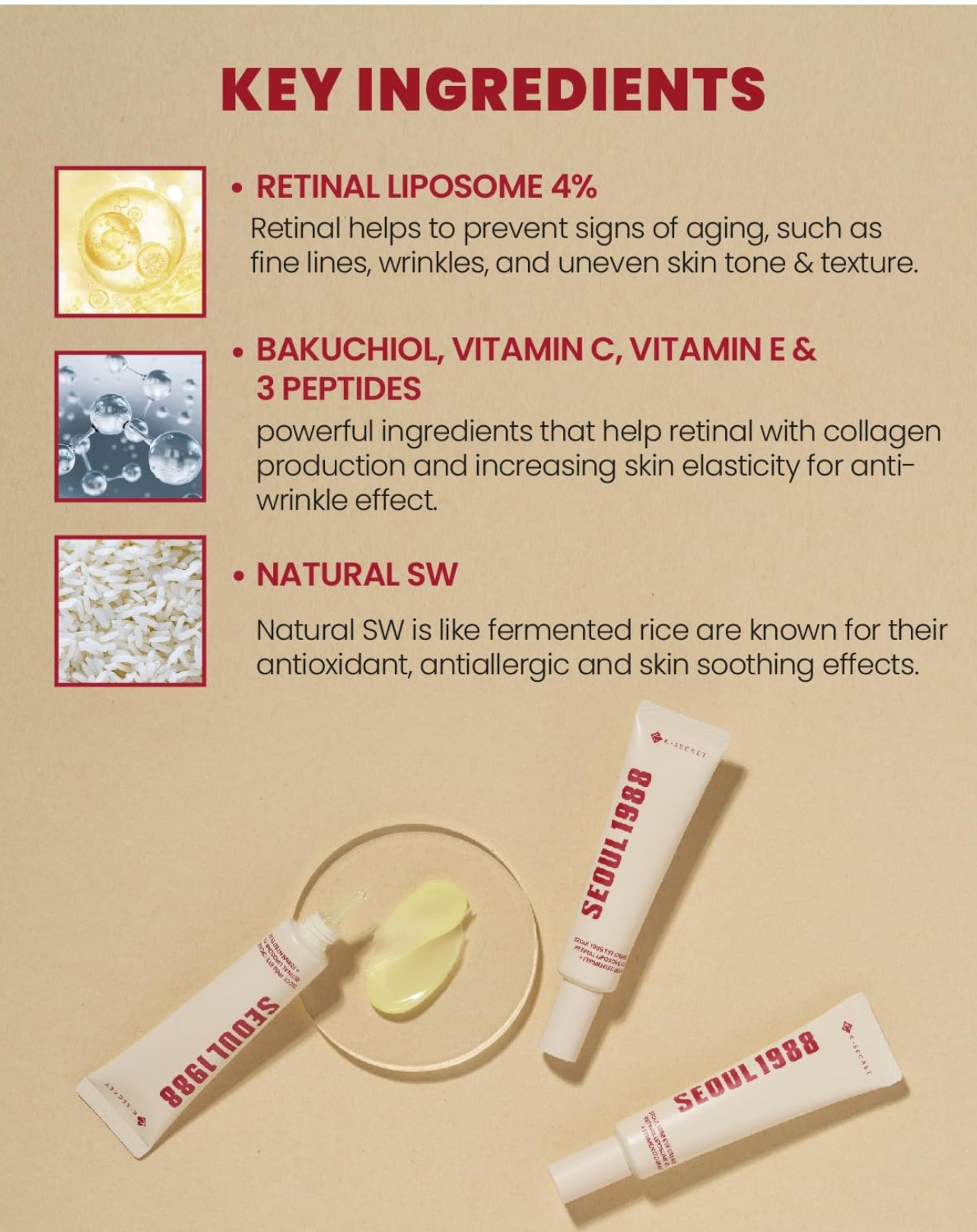 SEOUL 1988 K-SECRET Eye Cream : Retinal Liposome 4%