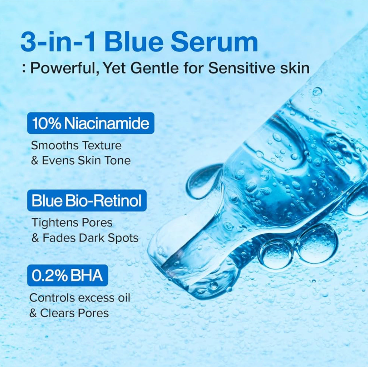 Numbuzin 3+ Blue Bio-Retinol Pore Refining Serum 30ml