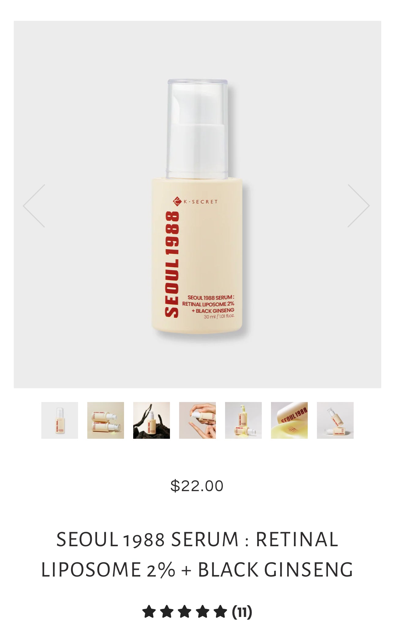 SEOUL 1988 K-SECRET: Retinal Liposome 2% + Black Ginseng